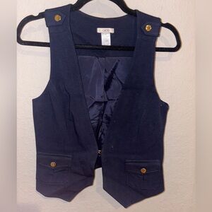 Cache Navy Blue Vest with Gold Accents